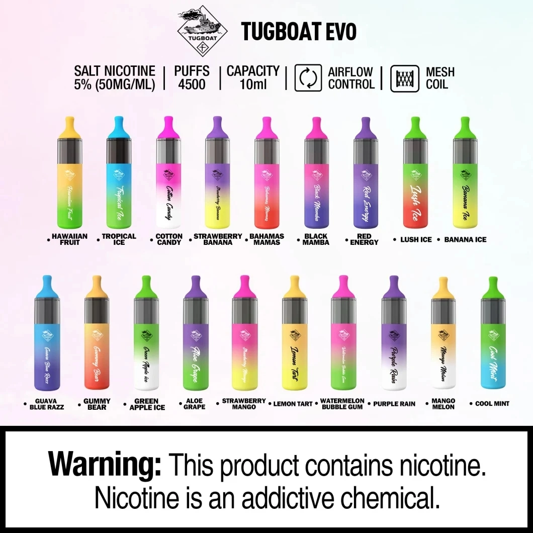 Tugboat Evo 4500puffs Mesh Coil Smoking Pen Style Wholesale Disposable Vapes